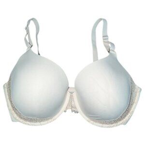 Soma Full Coverage Underwire Padded Cup Lace Trim Ivory Beige Lacy Bra 36DDD